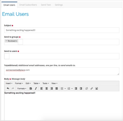 CastleCMS Email Users Format CastleCMS Email Users Format