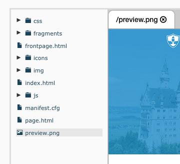 First level folders and file from your theme First level folders and file from your theme